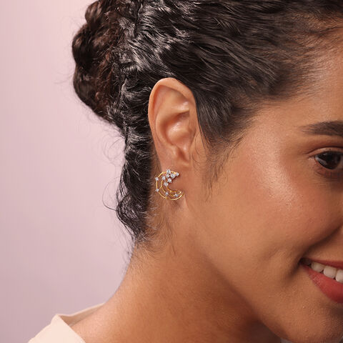 Aqua Aura 14 Kt Gold & Diamond Hoop Earrings