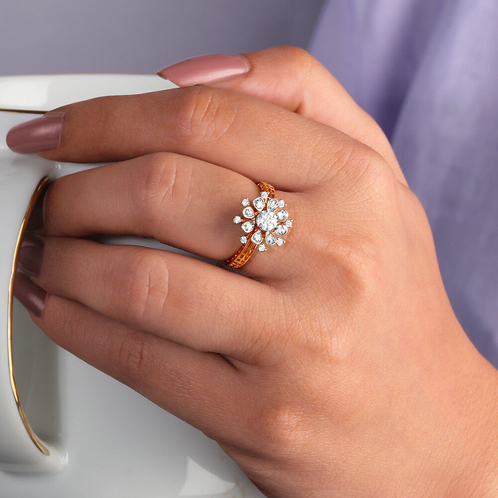 Bedazzling Blooms Diamond Finger Ring