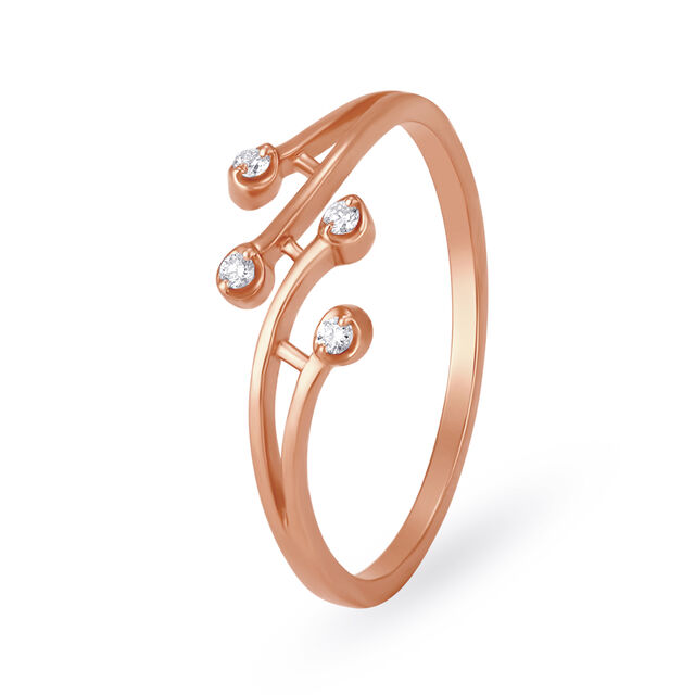 Gorgeous 18 Karat Rose Gold And Diamond Finger Ring,,hi-res image number null