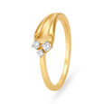 14KT Gold Ring For Women In Unique Design With Three Diamonds,,hi-res image number null