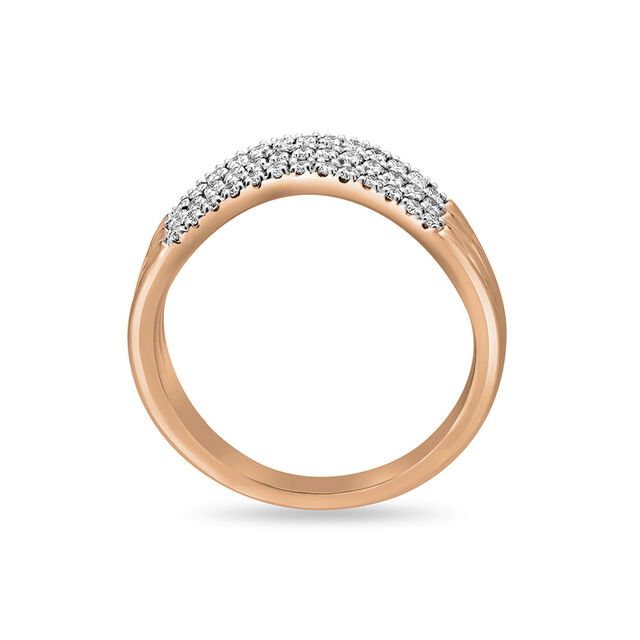 14 KT Triple Layered Delicate Rose Gold Ring,,hi-res image number null