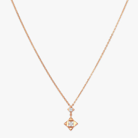 Void Frame Diamond Pendant with Chain