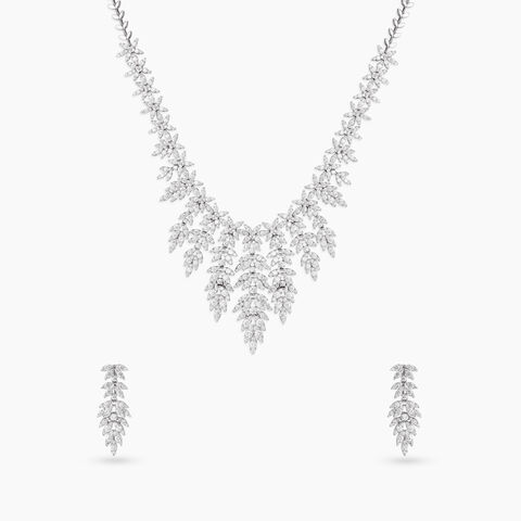 Opulent Vine Diamond Necklace Set