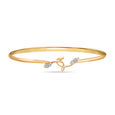 14 KT Yellow Gold Functional Flair Diamond Bangle,,hi-res image number null