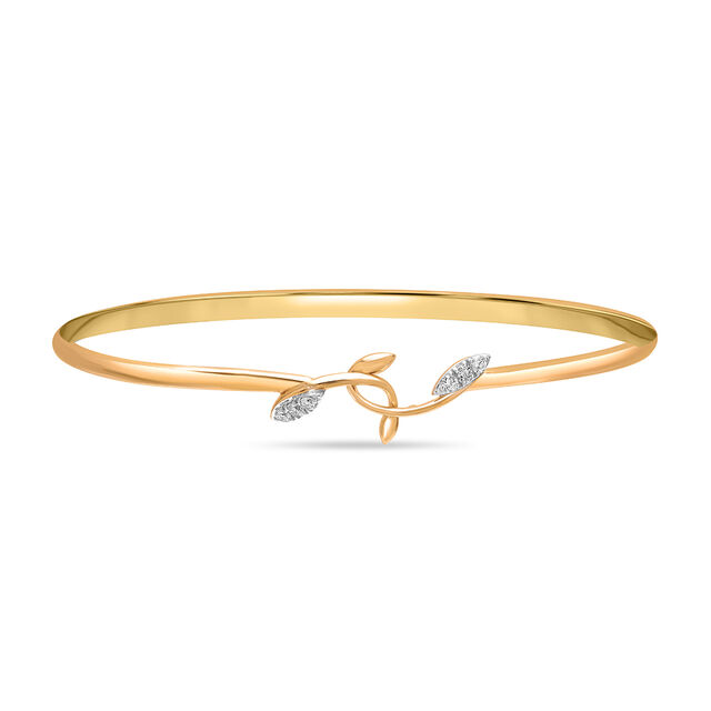 14 KT Yellow Gold Functional Flair Diamond Bangle,,hi-res image number null