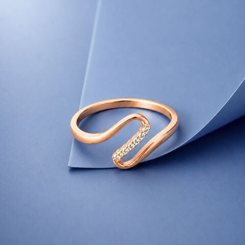 Sculpted Flow Diamond Ring