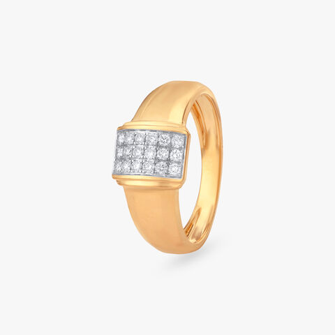 Bold Rectangular Diamond Ring For Men