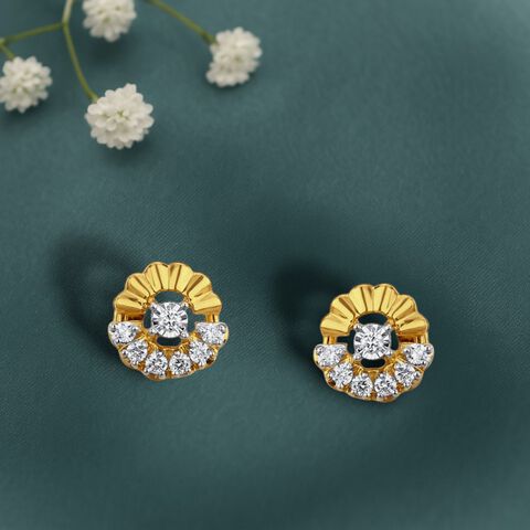 Floral Flare Diamond Stud Earrings