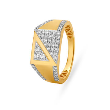 Diagonal Cut Finger Ring for Men