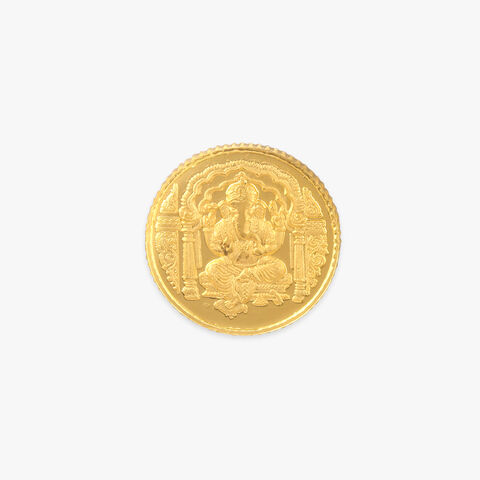 5 gram 24 Karat Gold Coin with Lord Ganesha Motif