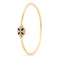 18 KT Yellow Gold Geometric Sparkle Diamond Bangle,,hi-res image number null
