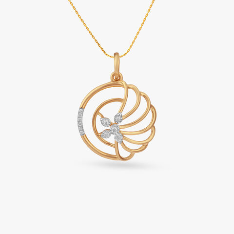 Spiral Bloom Diamond Pendant