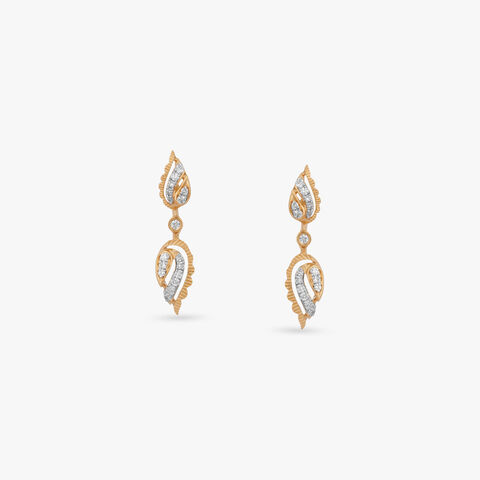 Leaf Trail Diamond Drop Earrings