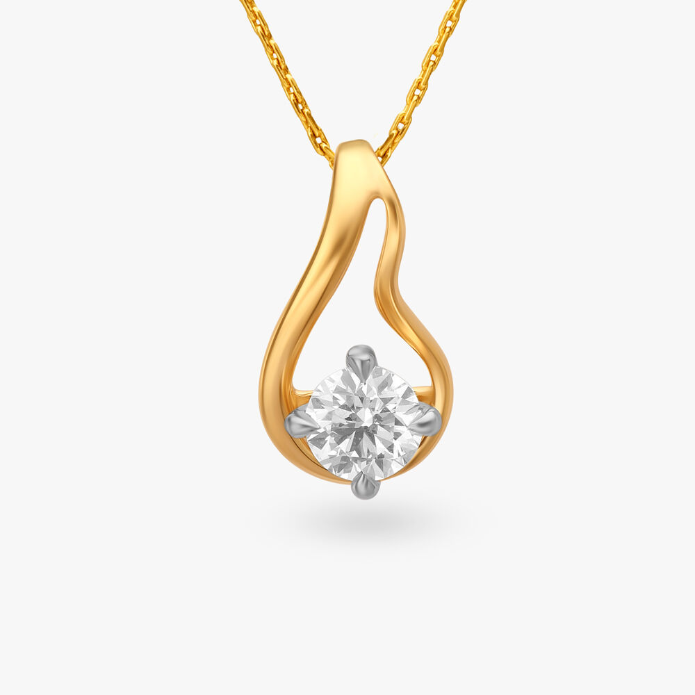Solitaire diamond necklace tanishq store