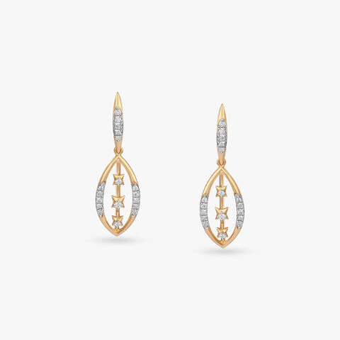 Starline Oval Diamond Drop Earrings
