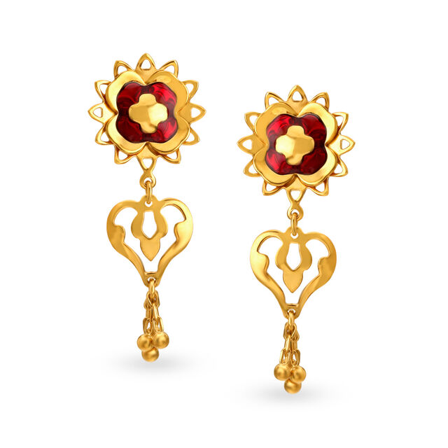 22 Karat Gold Pendant Earrings Set,,hi-res image number null