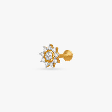 Dazzling Floral Diamond Nose Pin