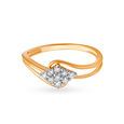 Dainty Geometric Gold and Diamond Finger Ring,,hi-res image number null