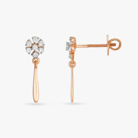 Floral Grace Diamond Drop Earrings