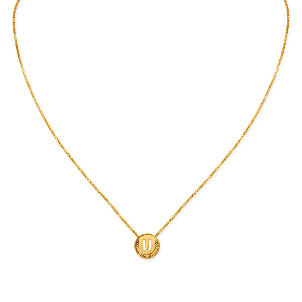 U letter gold pendant deals