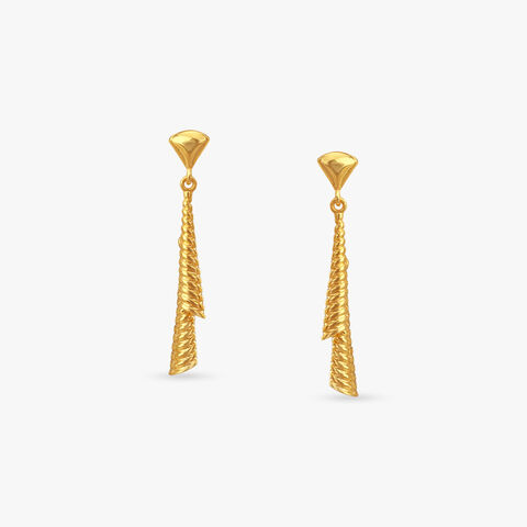 Spiral Statement Gold Drop Earrings