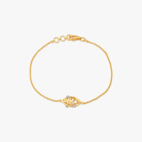 Curved Vine Gold Bracelet