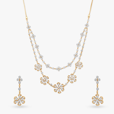 Floral Garland Diamond Necklace Set