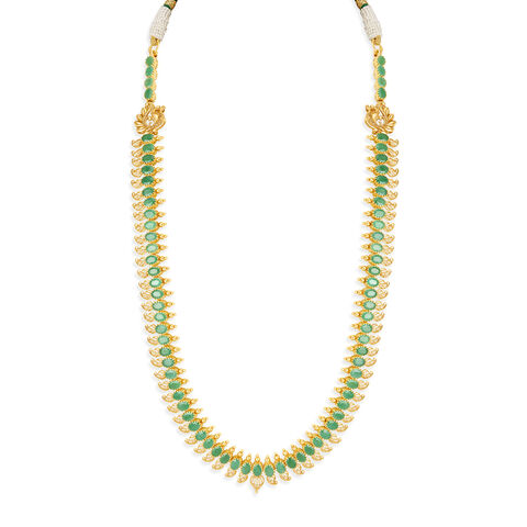 Alluring Emerald and Gold Mango Mala