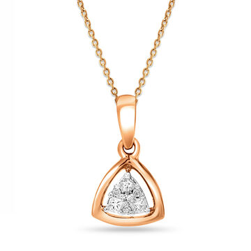 18 KT Rose Gold Triangular Diamond Pendant