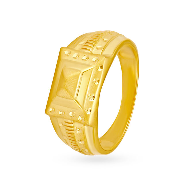 Spellbinding 22 Karat Yellow Gold Accentuated Geometric Finger Ring,,hi-res image number null