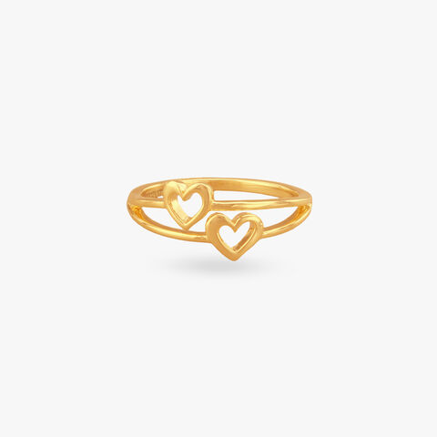 Twin Heart Gold Ring