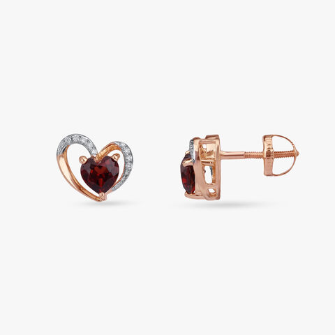 Sweetheart Shine Diamond Stud Earrings
