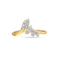 14 KT Yellow Gold Organic Whirl Diamond Finger Ring,,hi-res image number null