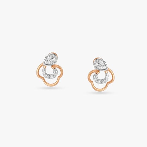 Bloom Loop Diamond Stud Earrings