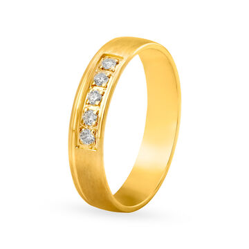 Suave 18 Karat Yellow And White Gold And Diamond Ring