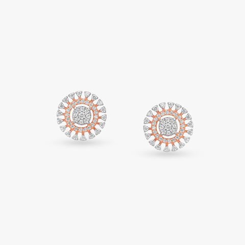 Dazzling Disc Diamond Stud Earrings
