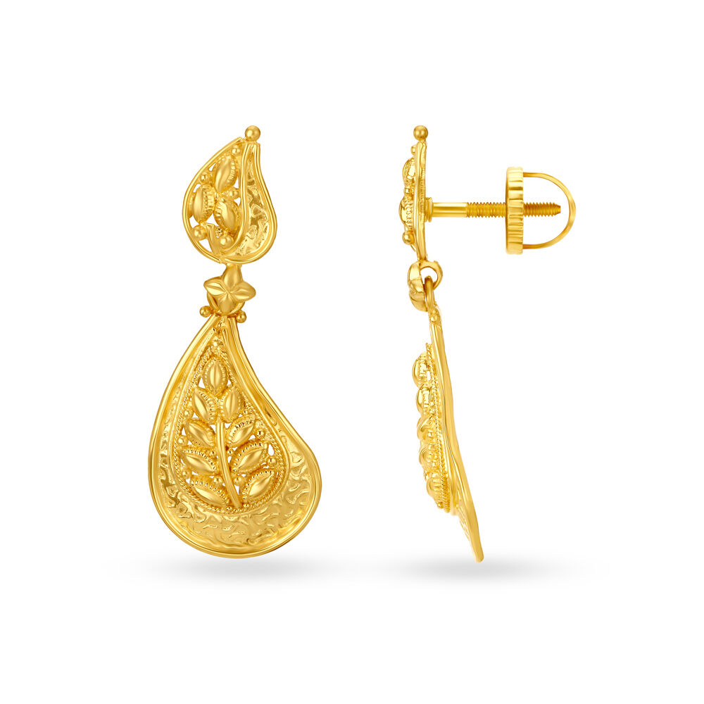 Gold petal earrings hot sale