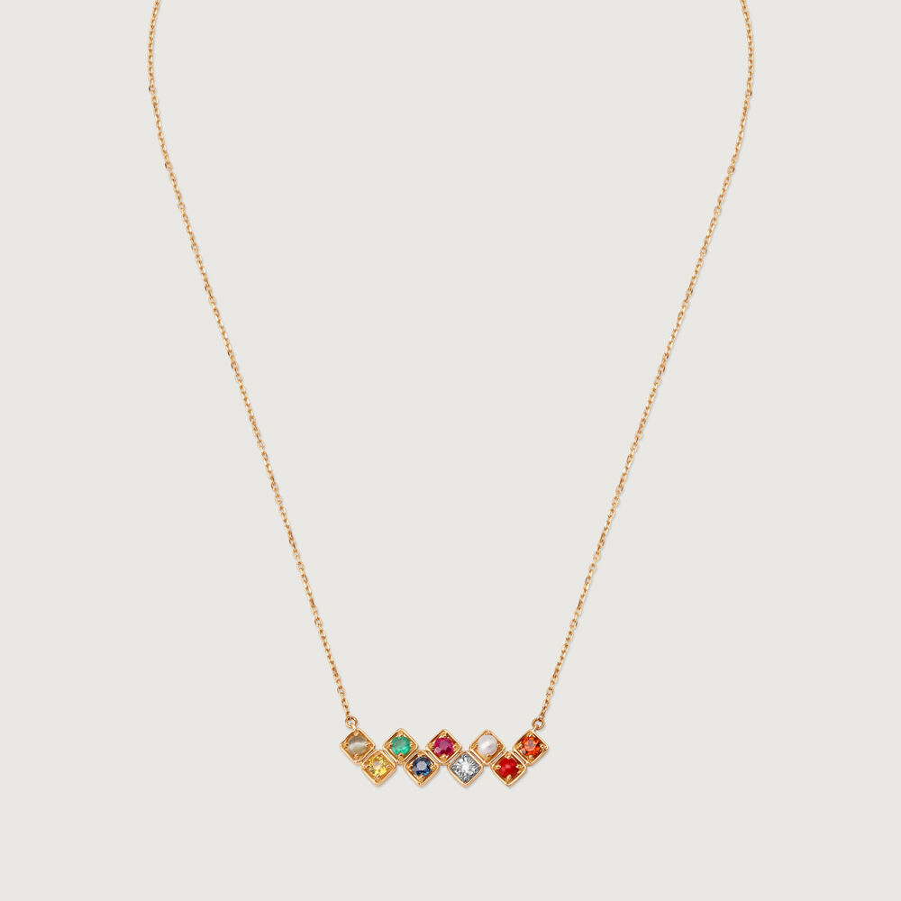 Buy Multi Color Embellished Navaratna Stone Necklace Set by Ishhaara Online  at Aza Fashions.