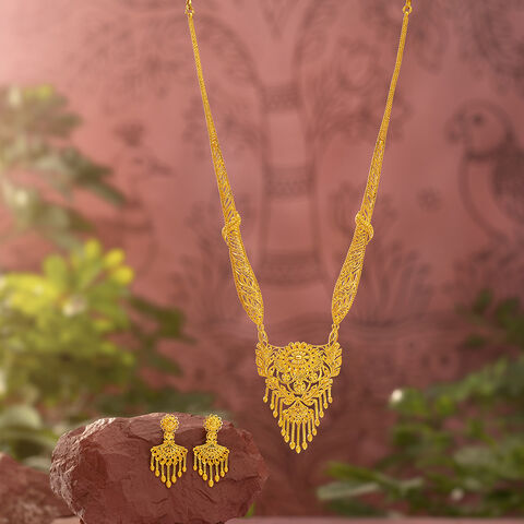 Jhaalar Arch Gold Necklace Set