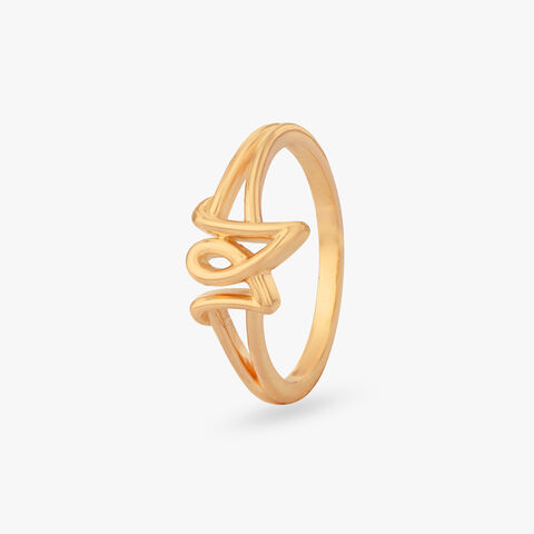 Abstract Twist Gold Ring