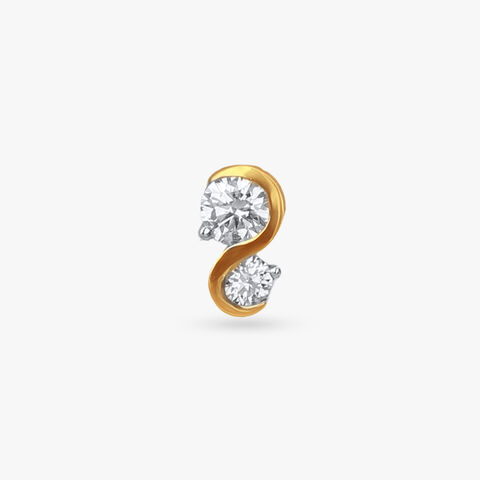 Fluid Curve Diamond Nose Pin