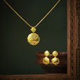 Edgy Enamel Pendant and Earrings Set,,hi-res image number null