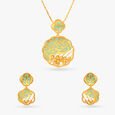 Edgy Enamel Pendant and Earrings Set,,hi-res image number null