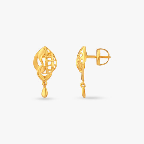 Artful Weave Gold Drop Earrings