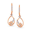Charming 18 Karat Rose Gold And Diamond Floral Drops,,hi-res image number null