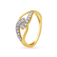 Glimmering 18 Karat Gold And Diamond Loop Ring,,hi-res image number null
