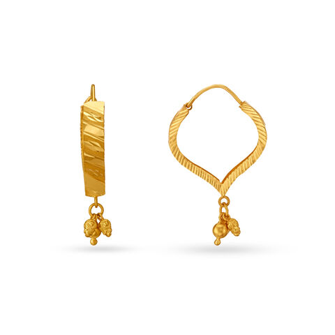 Riveting Gold Hoop Earrings With Beads