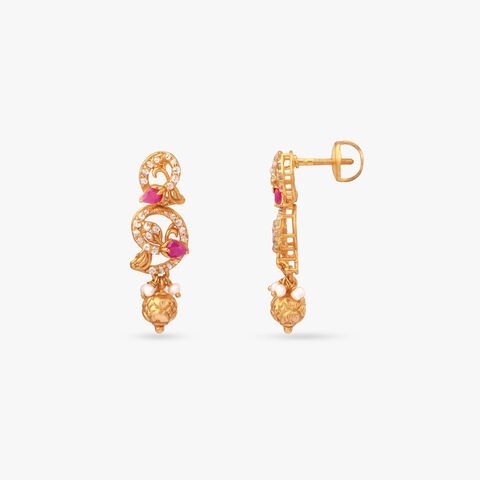 Trailing Harmony Gold Drop Earrings