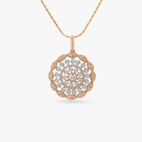 Floral Orbit Diamond Pendant