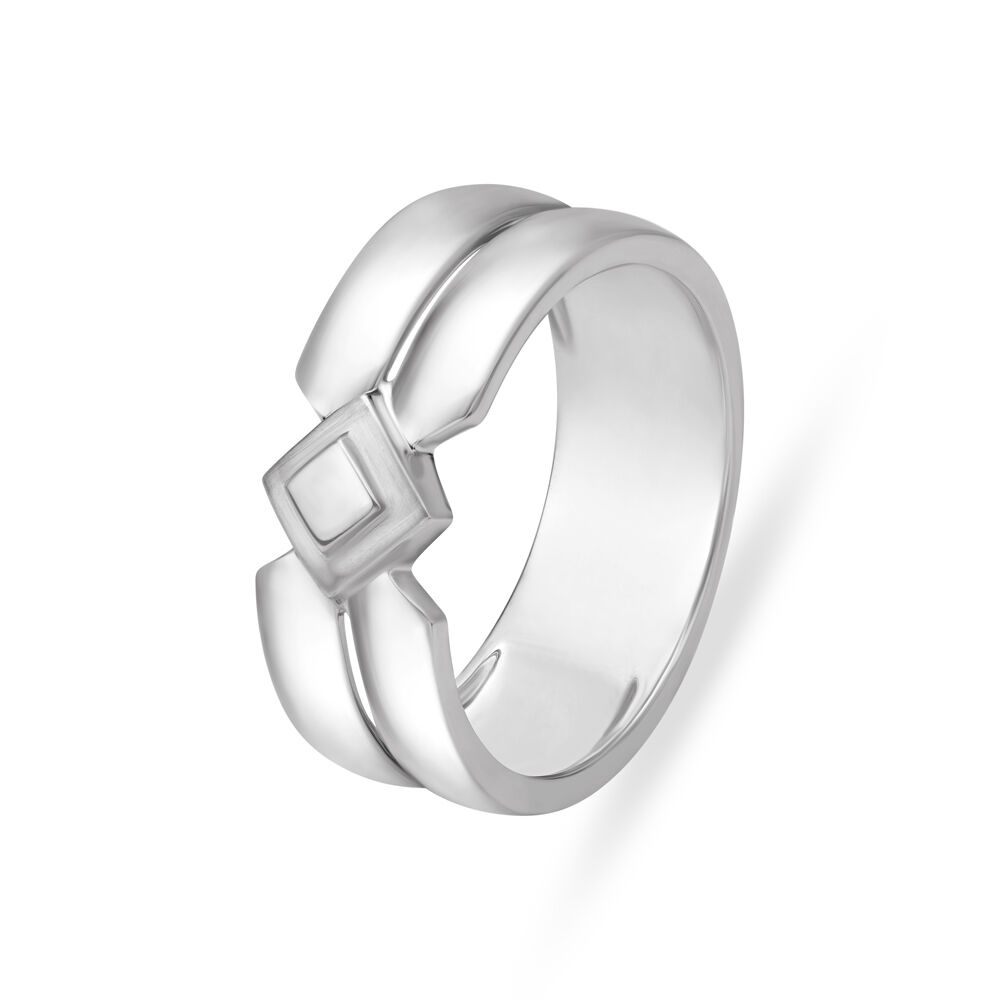 Rhombic Platinum Finger Ring for Men